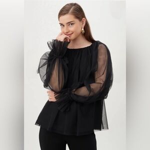 TRINA TURK 🆕 OTHERWORLDLY 2 TOP. Fun/Flirty Tulle Dress Top. Size L. 🔥